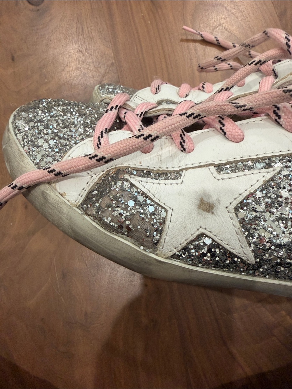 Golden Goose Silver Glitter Superstar Sneakers - Picture 7 of 10